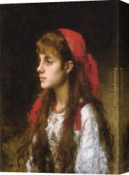 Alexei Canvas Paintings - A Russian Beauty by Alexei Alexeivich Harlamoff