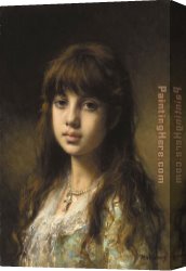 Alexei Canvas Paintings - Little Girl by Alexei Alexeivich Harlamoff
