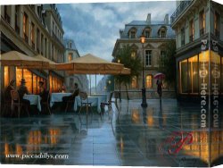 Day) Canvas Paintings - A Rainy Day by Alexei Butirskiy