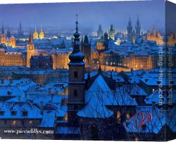 Butirskiy Canvas Paintings - An Evening In Prague by Alexei Butirskiy