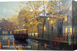 Butirskiy Canvas Paintings - Autumn's Glow by Alexei Butirskiy