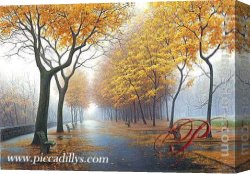 Butirskiy Canvas Paintings - Autumn Leaves by Alexei Butirskiy