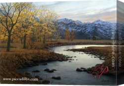 Butirskiy Canvas Paintings - Autumn Stream by Alexei Butirskiy