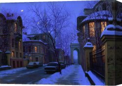 Butirskiy Canvas Paintings - Nightfall by Alexei Butirskiy