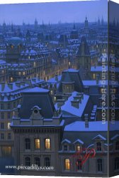 Alexei Canvas Paintings - Parisian Winter by Alexei Butirskiy