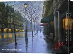 Butirskiy Canvas Paintings - Rue de Louvre by Alexei Butirskiy