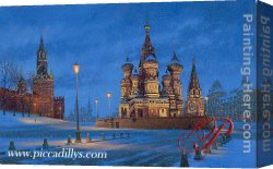 Alexei Canvas Paintings - St. Basils by Alexei Butirskiy