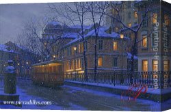 Butirskiy Canvas Paintings - Street Of Dreams by Alexei Butirskiy