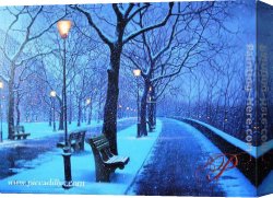 Butirskiy Canvas Paintings - Winter At Riverside by Alexei Butirskiy