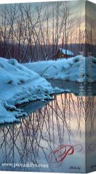 Butirskiy Canvas Paintings - Winter Reflections by Alexei Butirskiy