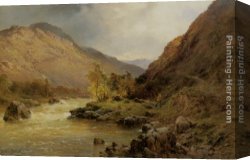 Storm Canvas Paintings - A Passing Storm near Selkirk North Berwick by Alfred Fontville De Breanski