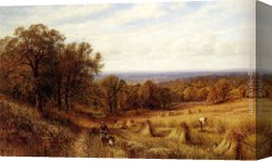 A Peaceful Time Canvas Paintings - Harvest Time by Alfred Glendening