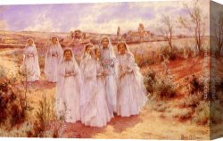 The Confirmation Procession Canvas Paintings - Returning From Confirmation by Alfred Glendening