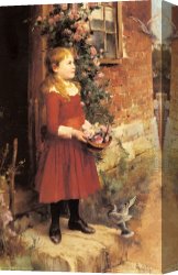 The Daughters of Judah in Babylon Canvas Paintings - The Youngest Daughter of J.S. Gabriel by Alfred Glendening