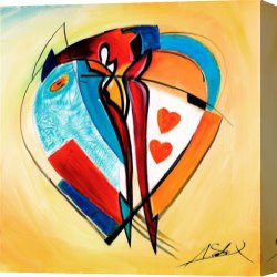 Heart Canvas Paintings - AMERICAN HEARTS II by Alfred Gockel