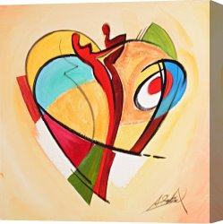 Heart Canvas Paintings - AMERICAN HEARTS III by Alfred Gockel