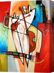 Beginning Canvas Paintings - BEGINNING OF LOVE & MUSIC by Alfred Gockel