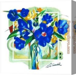 Vase Canvas Paintings - Blue Flowers In Vase by Alfred Gockel