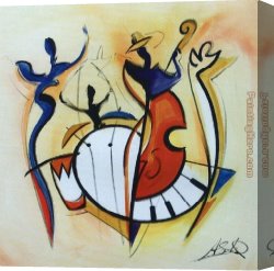 Club Canvas Paintings - Blues Club I by Alfred Gockel
