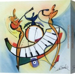 Club Canvas Paintings - Blues Club II by Alfred Gockel
