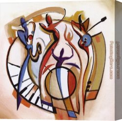 Club Canvas Paintings - Blues Club III by Alfred Gockel