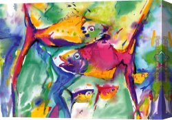 Around The Fish Canvas Paintings - Colorful Fish by Alfred Gockel