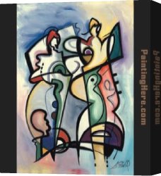 Jazz Canvas Paintings - Coolest Jazz by Alfred Gockel