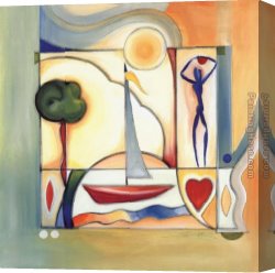 Fun in The Sun VIII Canvas Paintings - Fun in the Sun II by Alfred Gockel