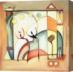 Composition VIII Canvas Paintings - Fun in the Sun VIII by Alfred Gockel