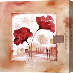 Heart Canvas Paintings - Hearts & Flowers I by Alfred Gockel