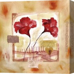 Heart Canvas Paintings - Hearts & Flowers II by Alfred Gockel