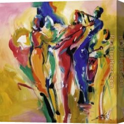Jazz on The Square Canvas Paintings - Jazz Explosion I by Alfred Gockel