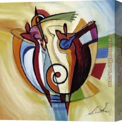 Jazz on The Square Canvas Paintings - Jazz on the Circle by Alfred Gockel