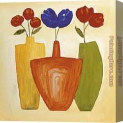 Bottle Canvas Paintings - Multi-Hued Bottles I by Alfred Gockel