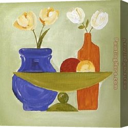 Bottle Canvas Paintings - Multi-Hued Bottles II by Alfred Gockel