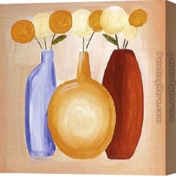 Bottle Canvas Paintings - Multi-Hued Bottles III by Alfred Gockel