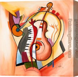 The Music Lesson Canvas Paintings - Music is my life by Alfred Gockel