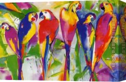 Family Canvas Paintings - Parrot Family by Alfred Gockel