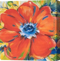 Bloom Canvas Paintings - Riotous Red Bloom by Alfred Gockel