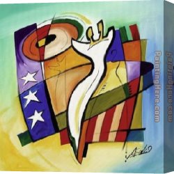 Star Canvas Paintings - Stars & Stripes II by Alfred Gockel