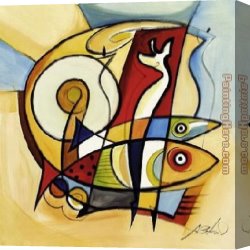 Around The Fish Canvas Paintings - Sun Fish II by Alfred Gockel