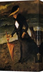 October Stroll Canvas Paintings - On a Stroll by Alfred Stevens