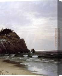 Cloudy Canvas Paintings - A Cloudy Day by Alfred Thompson Bricher