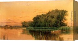 Old Windmill, East Hampton, Long Island, New York Canvas Paintings - Borders of the North Sea Southampton Long Island by Alfred Thompson Bricher