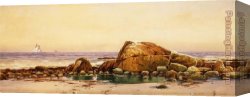 Calm Canvas Paintings - Calm Morning Mawomet by Alfred Thompson Bricher