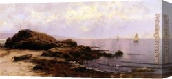 Island, Canvas Paintings - Low Tide Bailey's Island Maine by Alfred Thompson Bricher