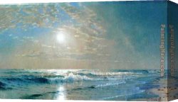 A Sunny Morning at Beaumont-le Roger Canvas Paintings - Morning at Atlantic City New Jersey by Alfred Thompson Bricher