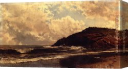Rocky Coast Canvas Paintings - Seascape Coast of Maine by Alfred Thompson Bricher