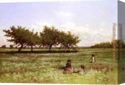Old Windmill, East Hampton, Long Island, New York Canvas Paintings - Summer Afternoon Long Island by Alfred Thompson Bricher