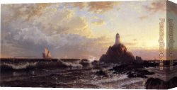 Lighthouse Canvas Paintings - The Lighthouse by Alfred Thompson Bricher